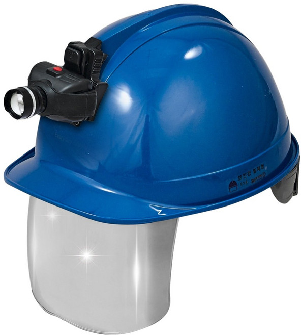 동명 고급형 일반창 실버보안경 안전모 헤드랜턴포함 블루, 1세트