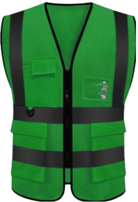 포켓형 안전조끼, 초록, 1개