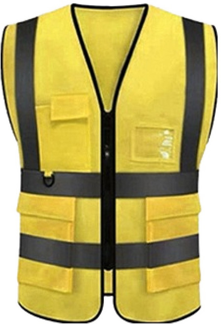 포켓형 안전조끼, 노랑, 1개