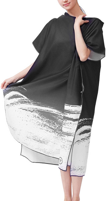 타포니 비치 후드 판초 타월 90 x 110 cm, 블랙웨이브, 1개