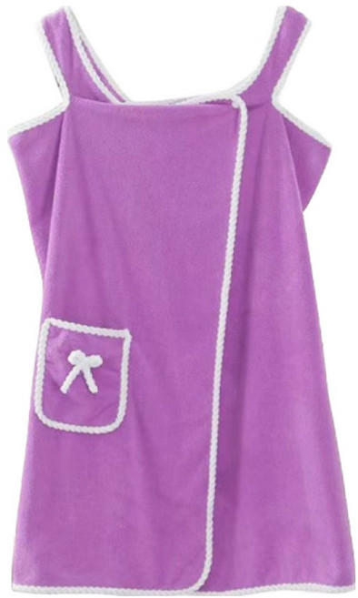 앞날창창 여성 목욕 랩 샤워 가운, 퍼플, 1개