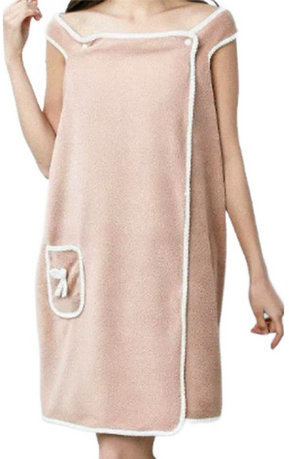 앞날창창 여성 목욕 랩 샤워 가운, 카키, 1개
