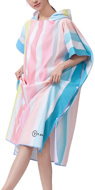 타포니 비치 후드 판초 타월 90 x 110 cm, 파스텔라인, 1개