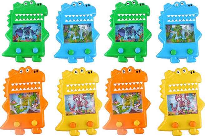 퍼줌 공룡이빨 칼라 물 게임기 4종 x 2p 세트, 노랑 + 주황 + 하늘 + 초록, 1세트