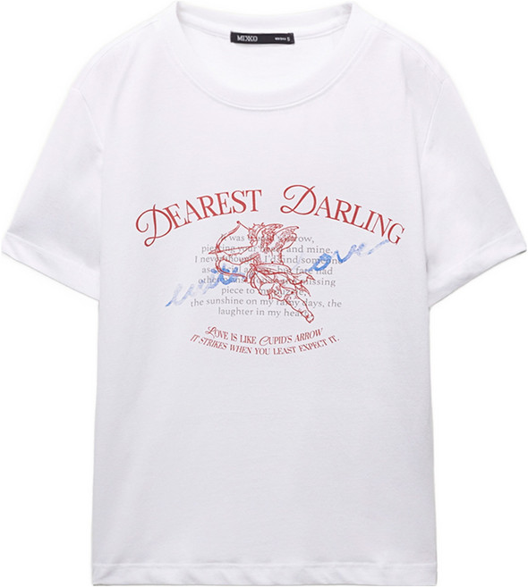 미쏘 여성용 슬림핏 그래픽 반소매 티셔츠