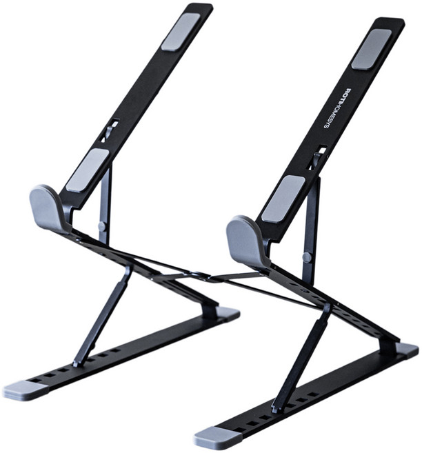 로티홈시스 접이식 휴대용 알루미늄 노트북 거치대 + 파우치 세트, 1세트, 블랙