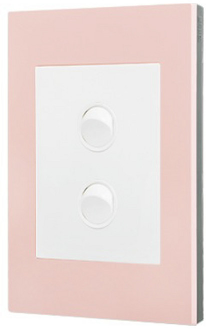 르그랑 엑셀 VIVO Simple 2구 스위치 핑크틀 + 화이트, 1개