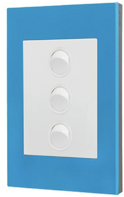 르그랑 엑셀 VIVO Simple 화이트 3구 스위치 블루틀 화이트, 1개