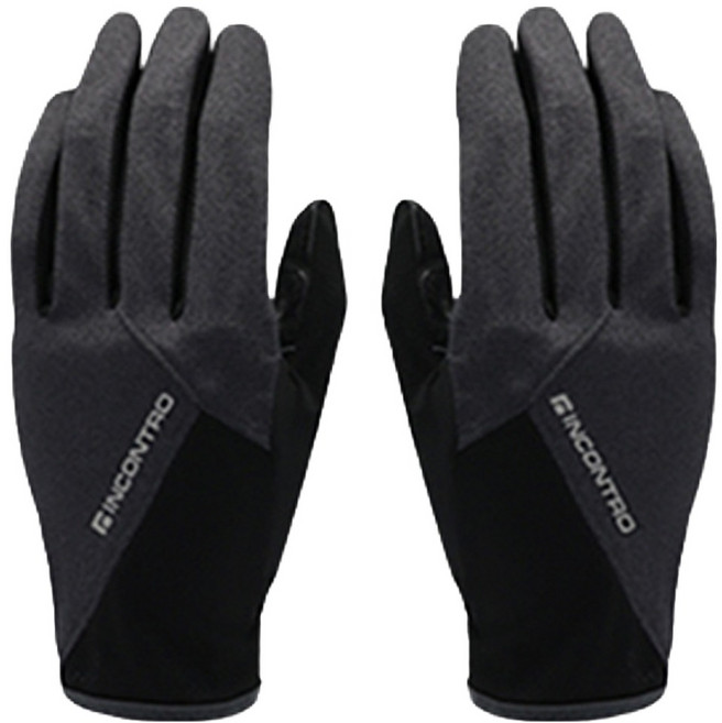 인콘트로 라이트 메쉬 논슬립 긴 스포츠장갑 양손착용 세트, 1세트, 검정색