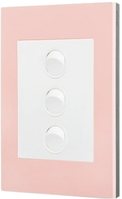 르그랑 엑셀 VIVO Simple 화이트 3구 스위치 핑크틀 + 화이트, 1개