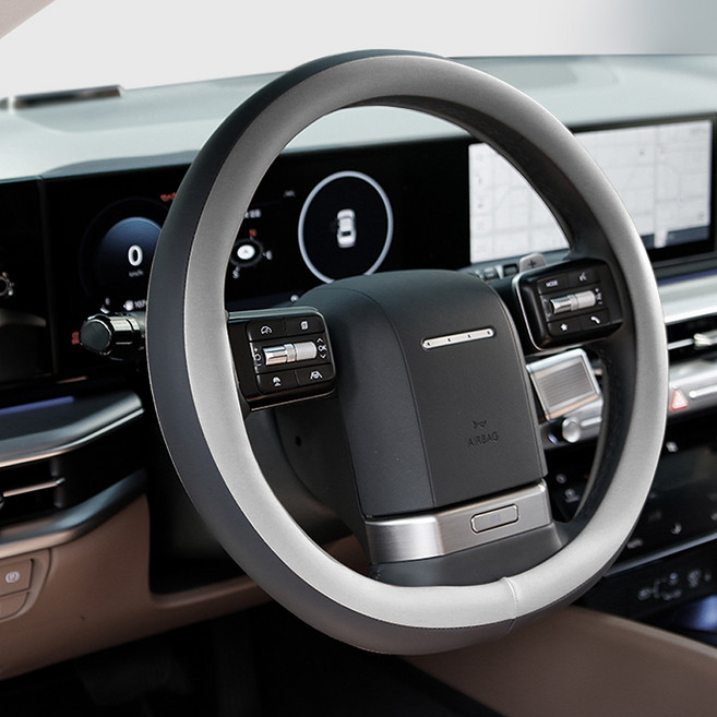 카렉스 블랙스 투톤 자동차 핸들커버, 그레이