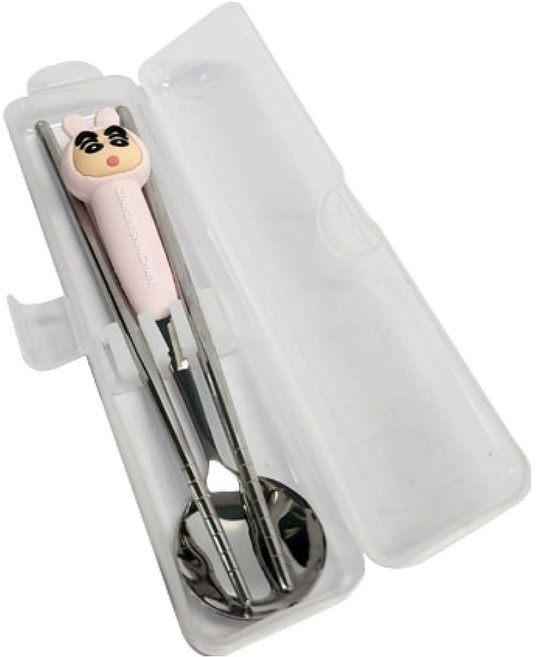 짱구는못말려 입체 스푼 젓가락 케이스 세트, 토끼, 스푼 + 젓가락 + 케이스, 1세트