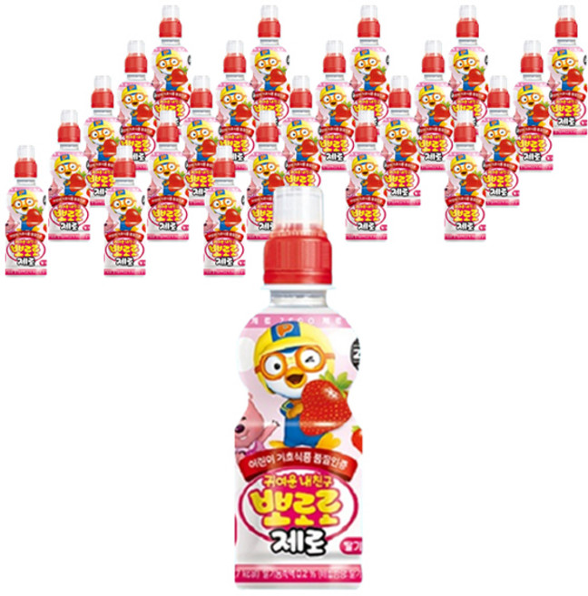 팔도 뽀로로 제로 딸기맛, 235ml, 24개