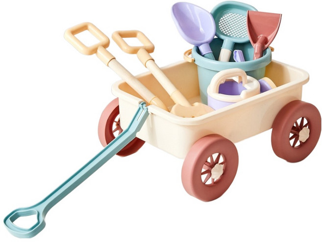 모던하우스 샌드토이 웨건 9p 소꿉놀이 세트, 크림, 1세트