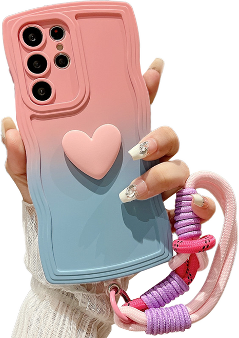 테이아 그라데이션 스트랩 웨이브하트 삼성 휴대폰 케이스