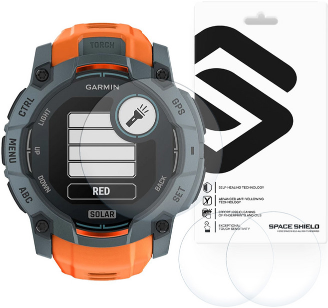 스페이스쉴드 가민 인스팅트 3 솔라 호환 아머 플렉스 9H 풀커버 강화유리필름 3p 세트, 투명, 1세트