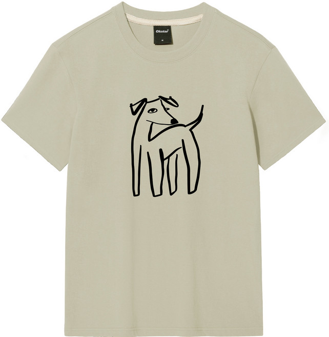 옥스타 드로잉 강아지 통기성 반팔 티셔츠 4TS001