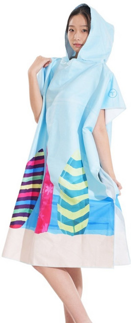 타포니 비치 후드 극세사 판초 타올, 서핑보드, 1개