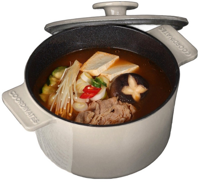 코렐코디네이츠 인덕션 무쇠 애슐리 양수냄비, 아이보리, 1개, 18cm