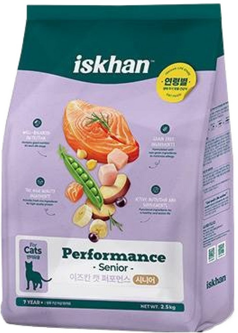 이즈칸 시니어 캣 퍼포먼스 건식사료, 닭, 2.5kg, 1개