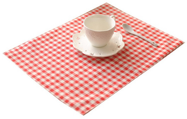 누비엘라 빈티지 키친크로스 주방덮개 매트, 레드체크, 1개, 40 x 30 cm