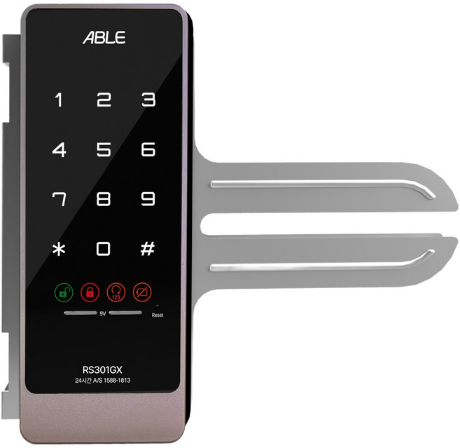 에버넷 에이블 유리문 번호전용 도어락, RS301GX, 고객직접설치