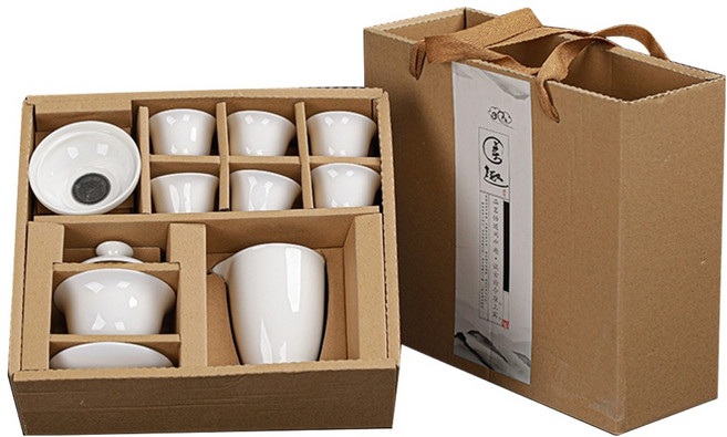 오후반차 입문용 다도세트, 1세트, 찻잔 6p + 개완 + 공도배 + 거름망, 화이트