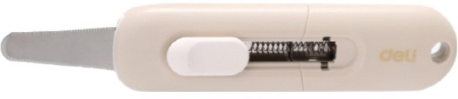 델리 톱날 박스커터 EM590, 화이트, 1개