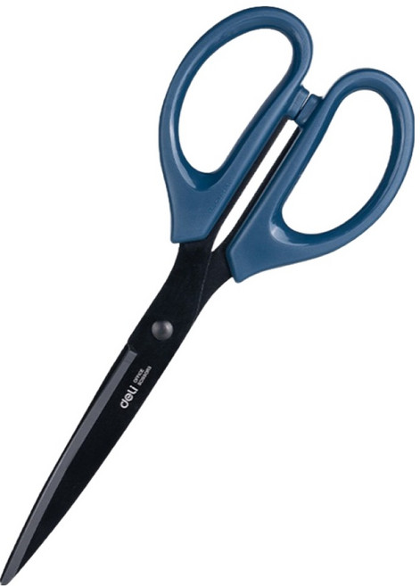 델리 블랙 코팅 가위 대형 210mm E6010S, 블루(E6010S_BL), 1개