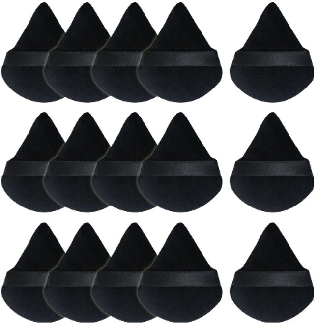 OON 물방울 보송 파우더 퍼프, 15개, 블랙