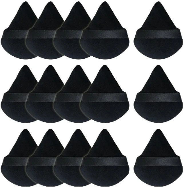 OON 물방울 보송 파우더 퍼프, 15개, 블랙 - 쿠팡