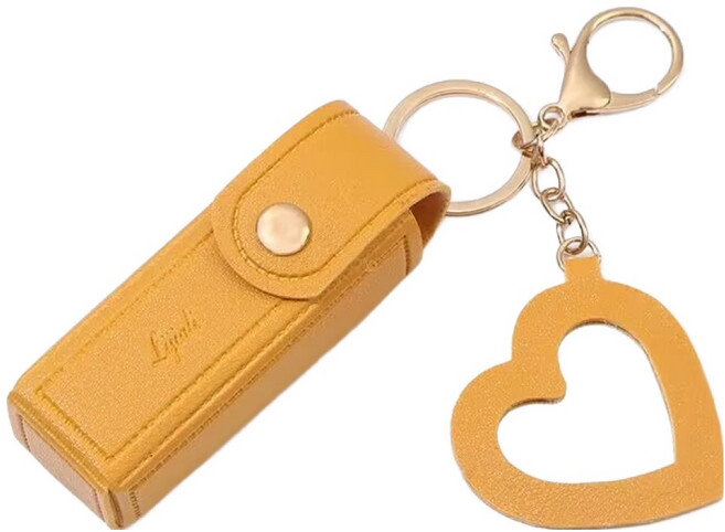 예쁜 도장케이스 + 키링 세트, 옐로우