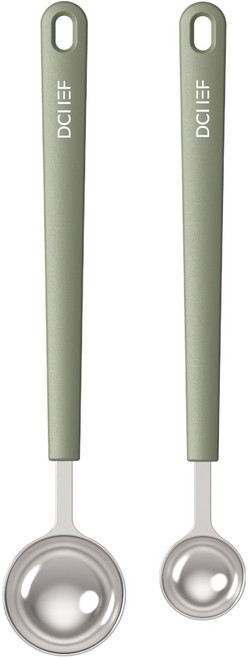 데일리셰프 롱핸들 계량스푼 2종 세트 올리브그린, 1세트