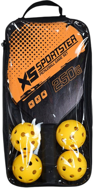 匹克球精裝套組 球拍 2個 + 球 4顆 + 收納袋, 烈焰橙, 1組