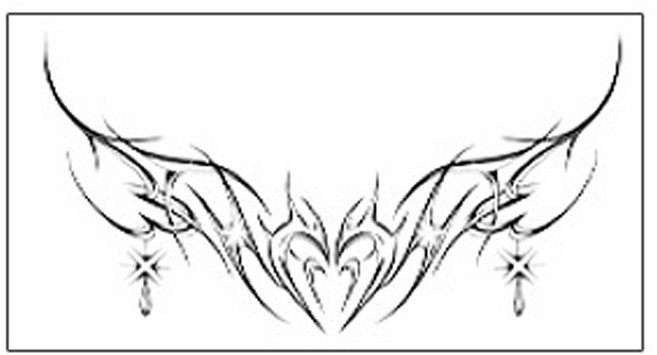 젤루나 반영구 쇄골 등허리 골반 포인트 블랙 시크 바디 타투 스티커 T 124~129, T126, 1개