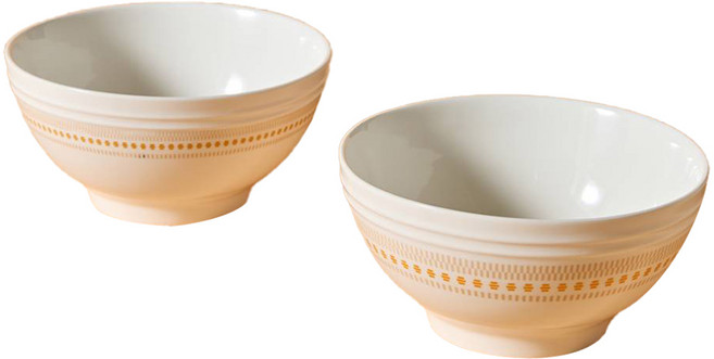 코렐코디네이츠 로즈몬트 면기 152 x 74 mm, 2개, 아이보리 + 오렌지