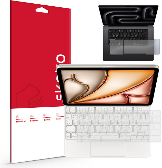 스코코 아이패드에어 11 M3 7세대 매직키보드 슬림 TPU 키스킨 영문판 터치패드 + 팜레스트 필름 세트