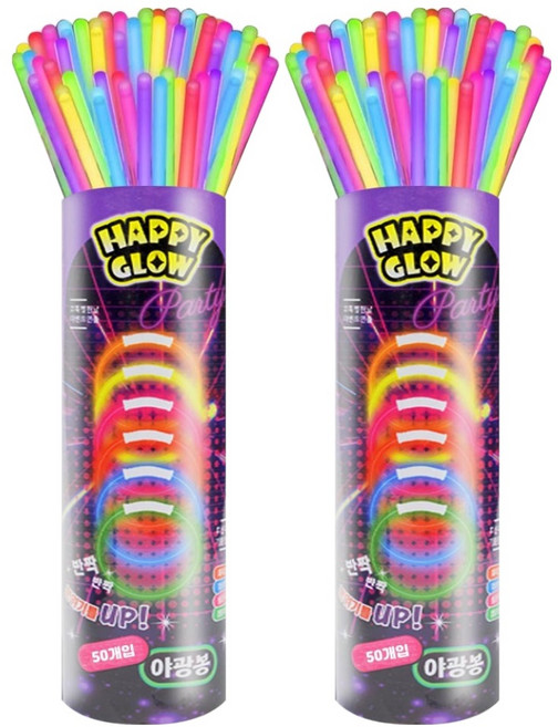 해피글로우 야광봉 50p, 랜덤발송, 2개