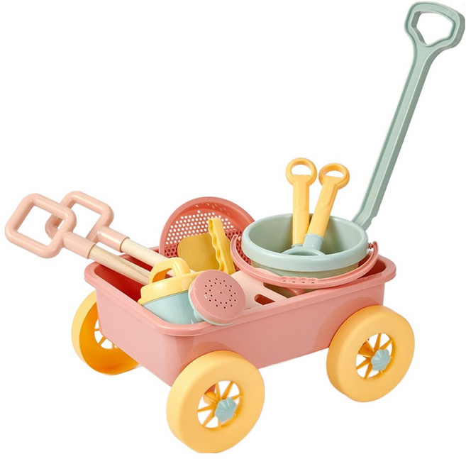 모던하우스 캠핑 샌드토이 웨건세트 소꿉놀이, 핑크, 1세트