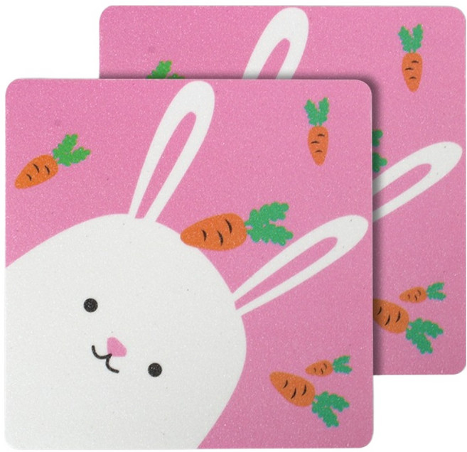 코텍스 안심가드 욕실 미끄럼방지 토끼, 핑크, 2개