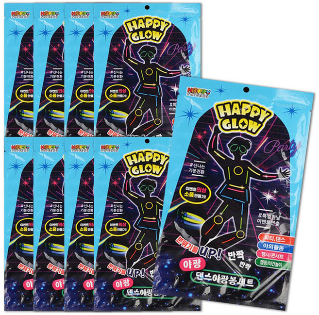Happy Glow 舞蹈螢光棒, 9個, 隨機出貨