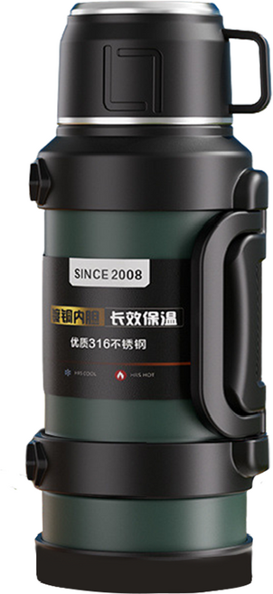 316保溫壺, 軍綠色, 1個, 1.7L