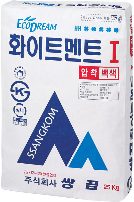 쌍곰 화이트멘트 1 압착백색 25kg, 1개