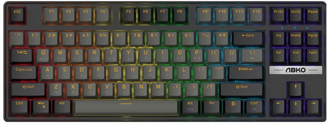 앱코 교체축 게이밍 기계식 유선 텐키리스 키보드, 적축, 젠틀맨, K480