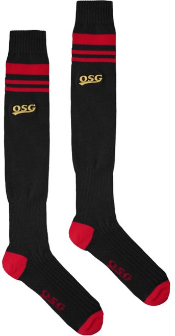 왓베이스볼 OSG Pro 스트라이프 야구 스타킹 양말, 블랙레드, 1개