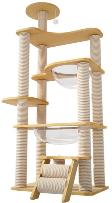 AOYI 奧藝 雙太空艙豪華貓跳臺 XL002, 棕色, 1個