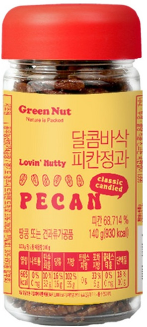 그린너트 달콤바삭 피칸정과, 140g, 1개