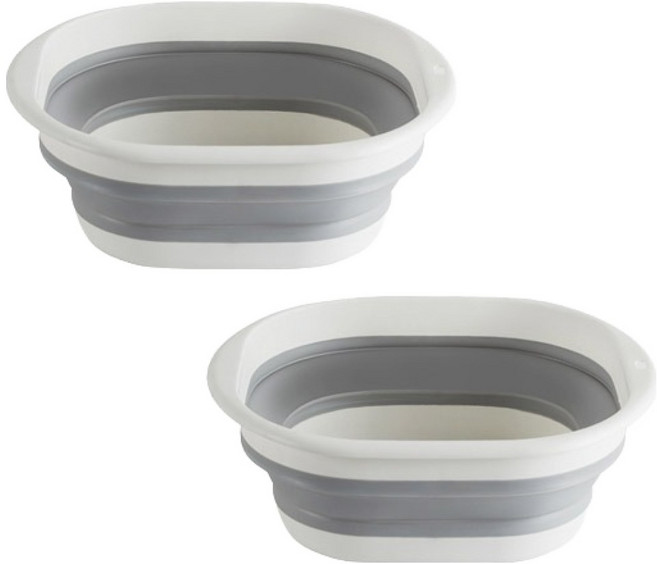 에스앤큐 심플 접이식 대야 대형, 2개, 그레이