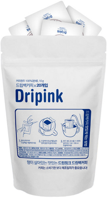 드립핑크 산미없는 구수한 드립백 커피 브라질 10g x 10p +하노이트림 10g x 10p 세트, 1세트