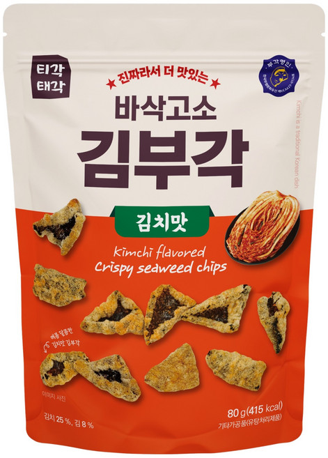 티각태각 바삭고소 김부각 김치맛, 1개, 80g